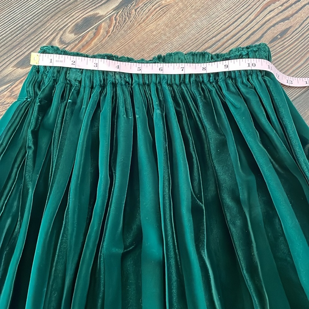 Vintage Green Velvet Striped Maxi Skirt - Picture 6 of 9